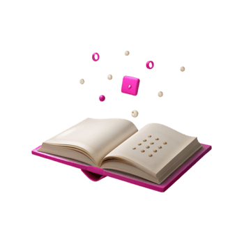 Open Book with Floating Objects png