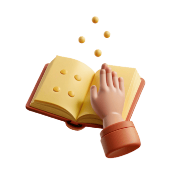 Braille Book with Hand Illustration png