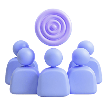 Group of People Looking Up at a Target Symbol png
