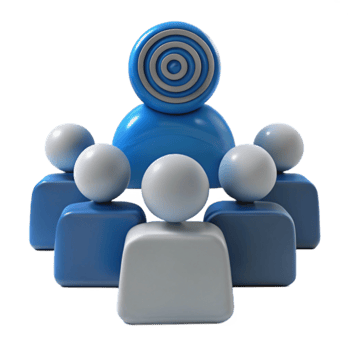 Teamwork and Goal Achievement Illustration of a Group of People Surrounding a Target png