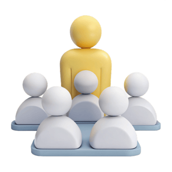 Leadership and Team A 3D Illustration of a Leader Leading a Group png