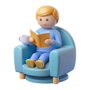 Relaxing in a Comfy Chair with a Good Book png