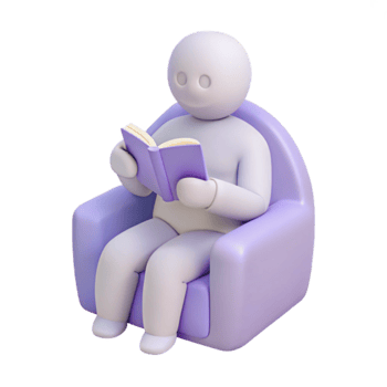 Relaxing with a Book in an Armchair png