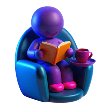 Relaxing with a Book and a Cup of Tea png