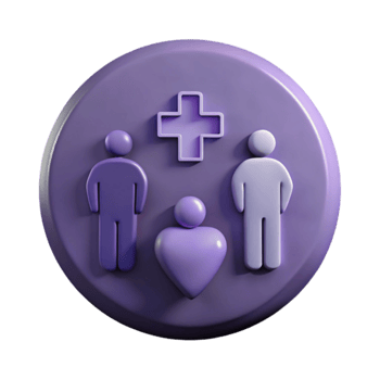 3D Render of Healthcare Symbol with People and Heart png