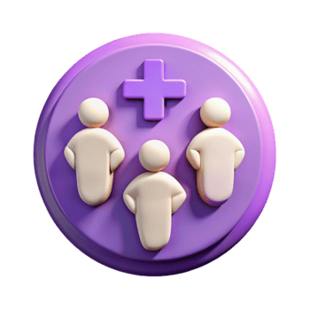 3D Icon Group of People with Plus Sign png