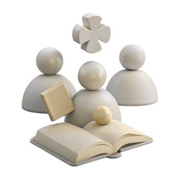 Collaborative Learning Group of People Studying Together with a Book png