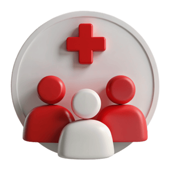 Group Health Insurance Coverage with a Red Cross Icon png