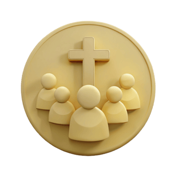 3D Icon of People Gathering Around a Cross png