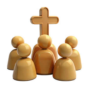 Group of People Gathering Around a Cross png