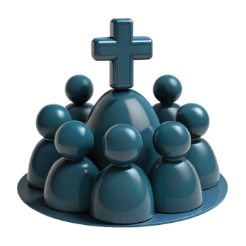 Group of People Surrounding a Cross png