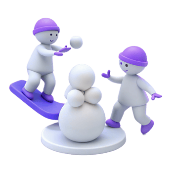 Snowman Fun Winter Activities with Friends png