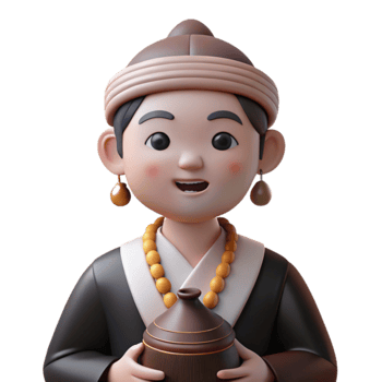 3D Character Holding a Pot png