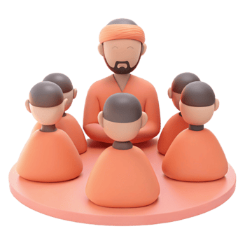 3D Illustration of a Group of People Sitting in a Circle png