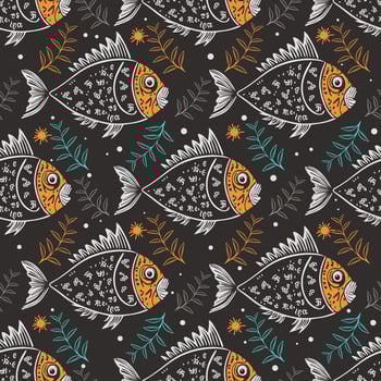 beautiful fish on a dark background vector