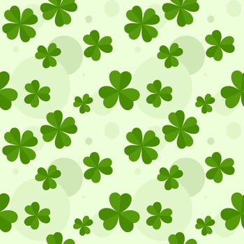 seamless green shamrock or three leaf or clover leaf pattern vector