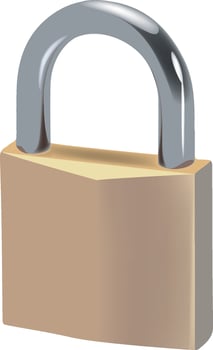 An illustration of a padlock vector