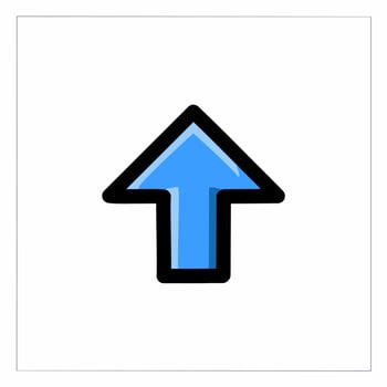 icon of blue arrow on white background. Isolated flat illustration. vector