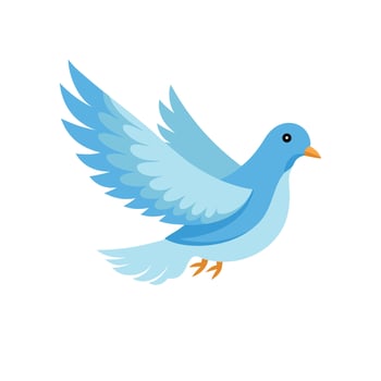 Dove animal isolated flat illustration on white background vector