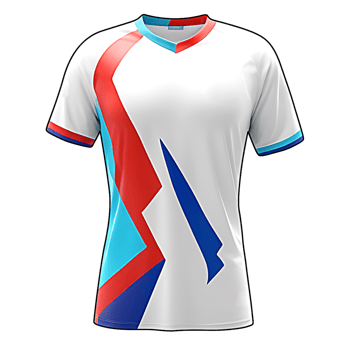 soccer jersey with blue, red and white colors png