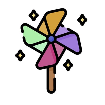 A pinwheel with stars on it vector