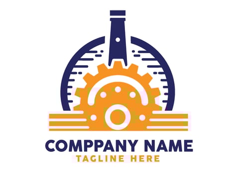 Industrial machinery logo design template vector