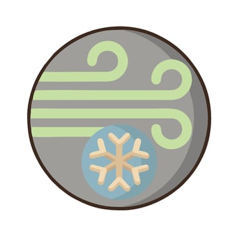 A snowflake and a windmill in a circle vector