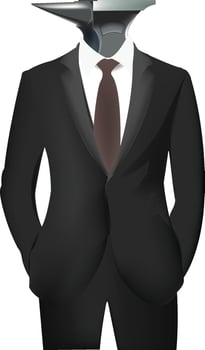 A cartoon man in a suit and tie with a bird head vector