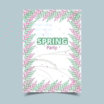 Beautiful Spring Party Poster Card with Illustration vector