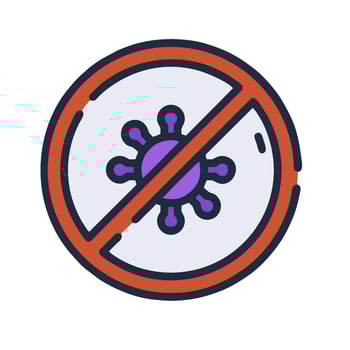 No virus sign illustration, isolated on white background vector