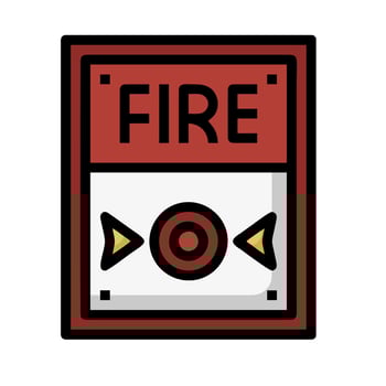 Fire alarm icon illustration vector