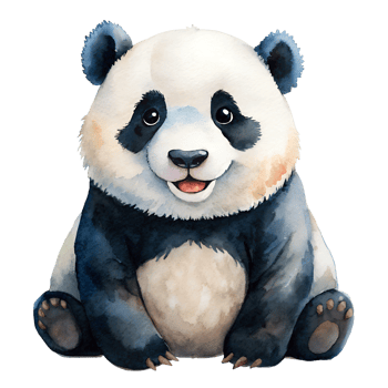 Watercolor hand drawn Panda png