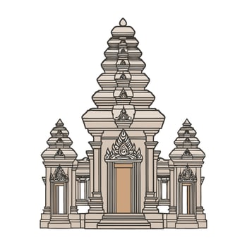 An illustration of a temple in thailand vector