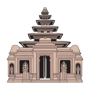 An illustration of a temple in india vector