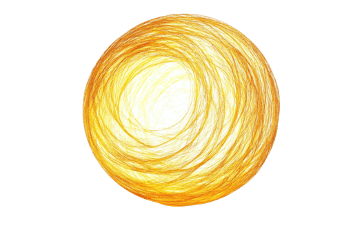 Abstract circular light swirl resembling glowing energy sphere against a transparent background. high-quality digital art illustration png