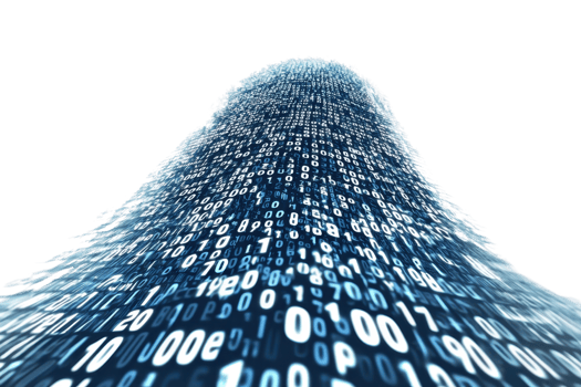 Abstract digital tunnel with binary code. Concept of data flow, technology, and digital revolution. Blue matrix stream background. png