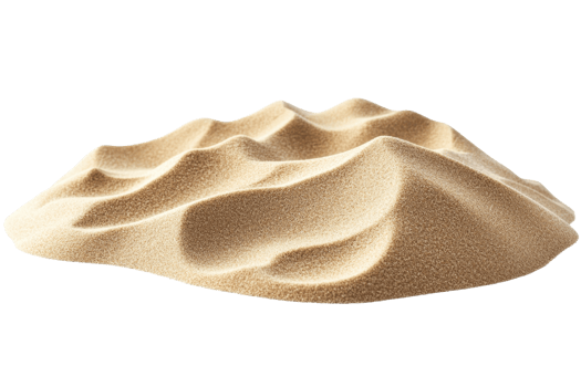 Close-up image of a pile of fine sand with textured surface, perfect for use in construction, beach, or nature-related projects. png