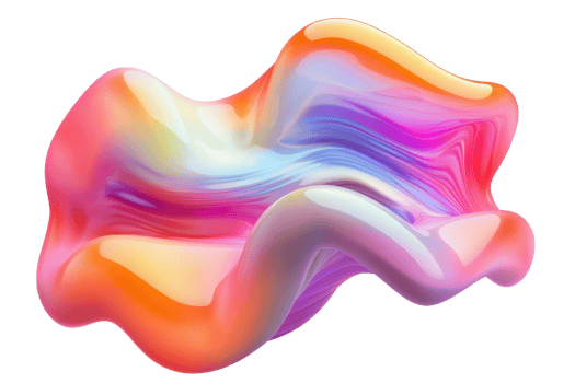 Vibrant abstract fluid shape with gradient colors, displaying a modern and creative design element perfect for digital art and backgrounds. png