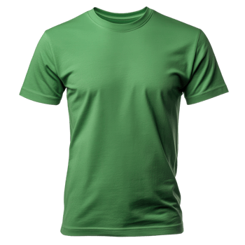 Vibrant green t-shirt on display against a neutral background png