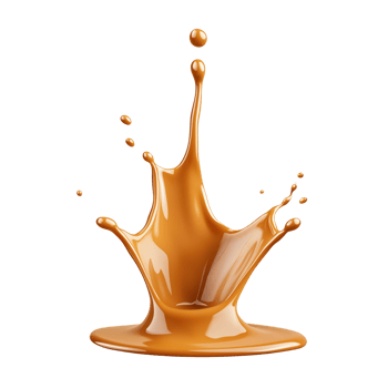 Splash of caramel syrup isolated on transparent background. png