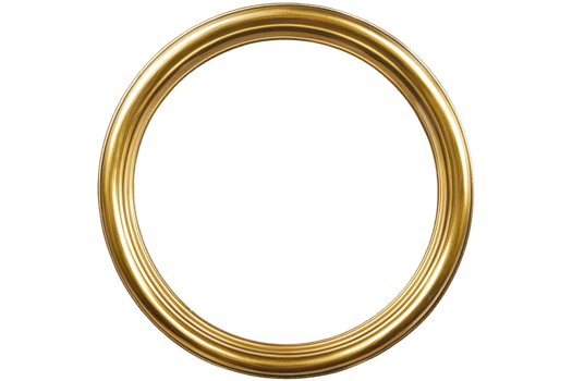 Elegant circular golden ring isolated on transparent background. Perfect for design, decoration, or jewelry concept images. png