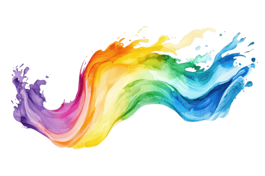 Vibrant and colorful abstract watercolor splash, perfect for backgrounds, art designs, and creative projects, showcasing rainbow hues. png