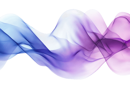 Abstract gradient wave pattern with violet and blue hues, offering a sense of fluidity and movement in a seamless digital design. png