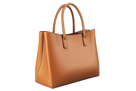 Stylish brown leather handbag with dual handles perfect for everyday use and special occasions. Elegant design and spacious interior. png
