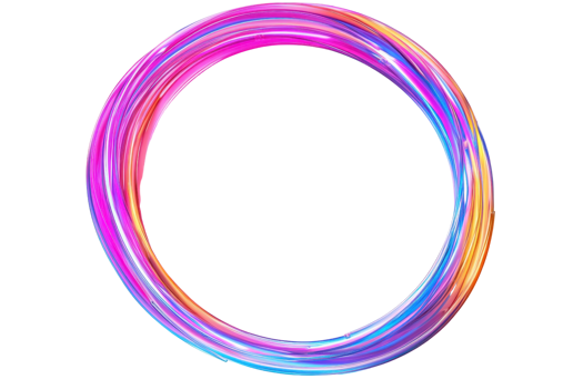Vibrant circular light trail with a colorful gradient, creating a mesmerizing visual effect. Perfect for backgrounds, designs, and digital graphics. png