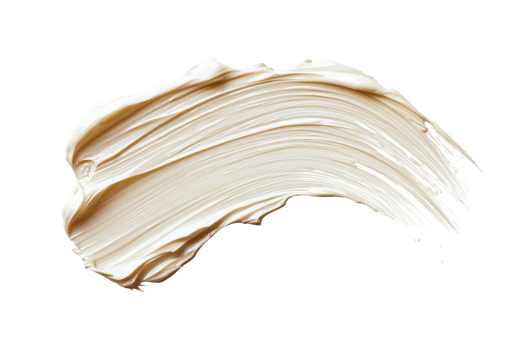 Close-up of beige foundation smear on transparent background. Perfect for beauty, makeup, skincare, product, and cosmetic shoot references. png