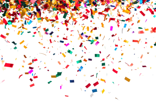 Vibrant confetti explosion on a transparent background. perfect for celebrations, parties, and festive occasions. png