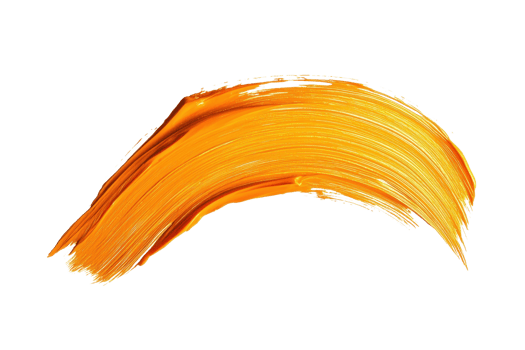 Vibrant orange brush stroke on transparent background. showcasing abstract and creative design perfect for art, design, or background use. png