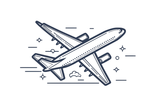 illustration of an airplane icon. Perfect for travel, aviation, and transportation themes. Simple, clean, and minimalistic design. png