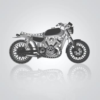 Sport motorcycle icons, vintage motorcycles, unique icons, bike logos, bike, silver background vector